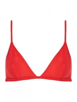 French Connection Ottoman triangle bikini top Red