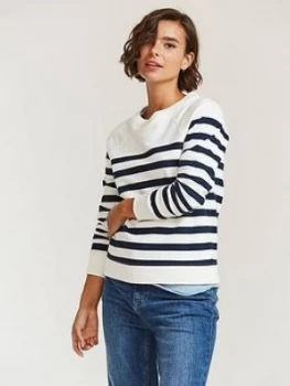 Fatface Elsa Stripe Crew Neck Jumper - Ivory