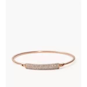 Fossil Womens Bar Rose Gold-Tone Stainless Steel Bangle - Rose Gold