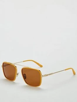 Calvin Klein Square Brow Bar Maize Sunglasses, One Colour, Women