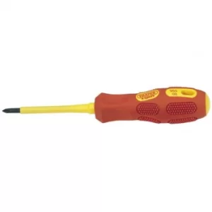 Draper VDE Approved Fully Insulated Cross Slot Screwdriver, No. 1 x 80mm (Sold Loose)