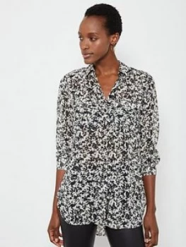 Mint Velvet Bonnie Print Long Shirt - Ivory