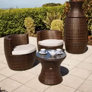 Provence Rattan 2 Seater Square Tea For Two Set in Cappuccino