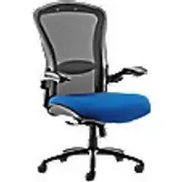 Dynamic Synchro Tilt Heavy Duty Chair Height Adjustable Arms Houston Heavy Duty Black Back, Stevia Blue Seat High Back