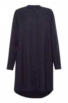 French Connection Sunny Grandad Collar Dress Blue