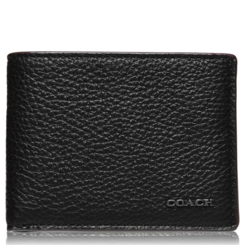 Coach Pebelled Leather Bifold Wallet - Black