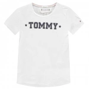 Tommy Hilfiger Junior Girls Essential Short Sleeve T Shirt - Snow White