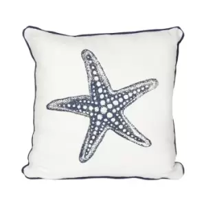 Coastal Charm Square Starfish Cushion