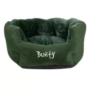 Polar Dog Bed Soft Washable Fleece Fur Cushion Warm Luxury Oval Pet Basket - Green - Large - Bunty