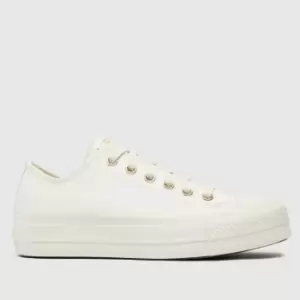 Converse White & Gold Lift Ox Trainers