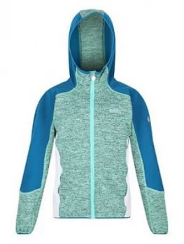 Regatta Girls Dissolver III Hooded Fleece - Blue/White, Size 3-4 Years, Women