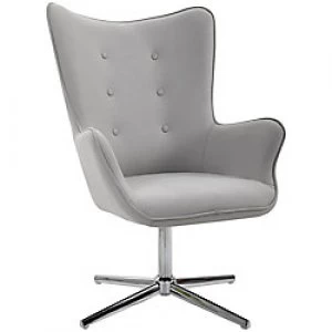 HOMCOM Swivel Chair Grey Steel, Faux Leather 836-226V70GY