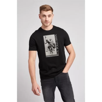 US Polo Assn Block Print T Shirt - Black