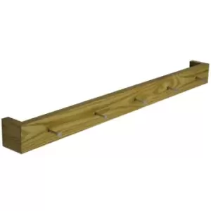 Techstyle Ellis Wood Wall Mounted 80Cm Floating Shelf With 5 Hooks Oak