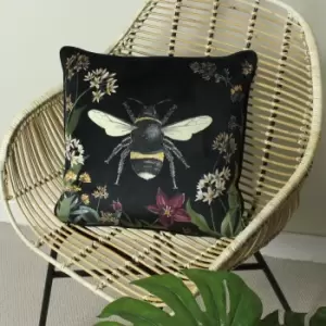 Midnight Garden Bee Cushion Green/Yellow/White