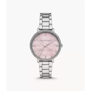 Michael Kors Womens Pyper Three-Hand Alloy Watch - Silver