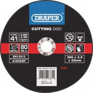 Draper Flat Metal Cutting Disc 300mm 2.8mm 22mm