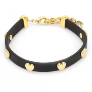 Ladies Juicy Couture PVD Gold plated Layered In Couture Heart Leather Bracelet