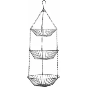 Premier Housewares - 3 Tier Chrome Hanging Baskets