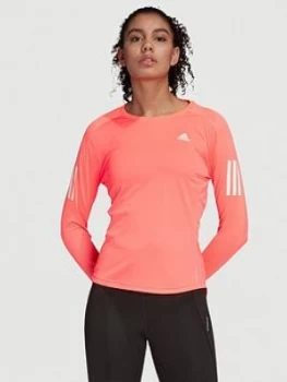 Adidas Own The Run Response Long Sleeve Tee, Pink, Size S, Women