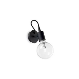 Edison 1 Light Wall Light Black, E27