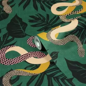 Serpentine Wallpaper Juniper Green