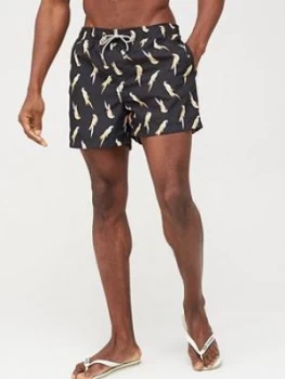 Jack & Jones Aruba Animal Swim Shorts - Black