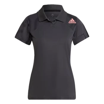 adidas Club Tennis Graphic Polo Shirt Womens - Grey Six / Acid Red