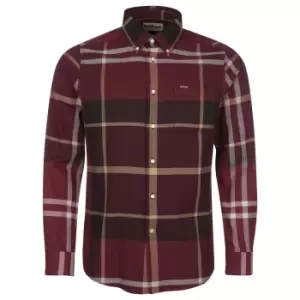 Barbour Mens Dunoon Tailored Shirt Winter Red Small