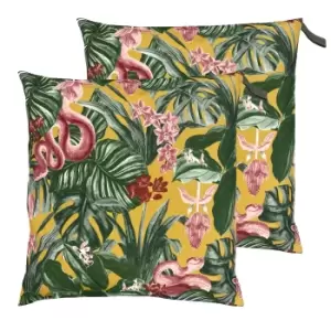 Medinilla Large 70cm Outdoor Floor Twin Pack Cushion Mustard