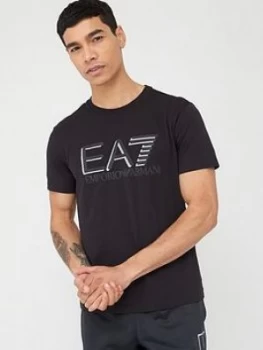 Emporio Armani EA7 Visibility Logo T-Shirt Black Size S Men