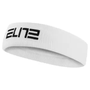 Nike Elite Headband, 101 White/Black, Unisex, Training EQT, 9381-19-white