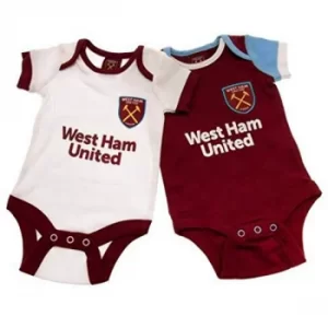 West Ham United FC 2 Pack Bodysuit 9/12 mths WT