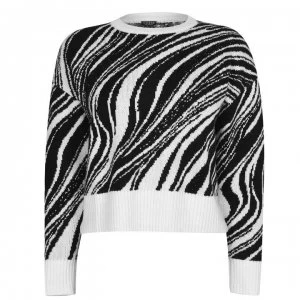 Guess Nicole Long Sleeve Sweater - Zebra White