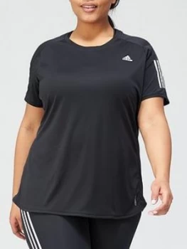 adidas Plus Own The Run T-Shirt - Black, Size 2X, Women