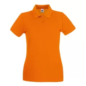 Fruit Of The Loom Ladies Lady-Fit Premium Short Sleeve Polo Shirt (XS) (Orange)