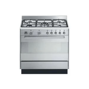 SMEG SUK91MFX9 Concert 90cm Single Oven Dual Fuel Range Cooker - Stainless Steel