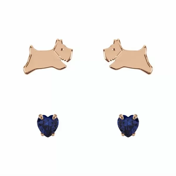 Radley RY1270 18ct Rose Gold Plated Silver Birthstone Studs - September - J81196