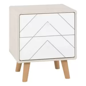 Seconique Dixie 2 Drawer Bedside - Dusty Grey/White