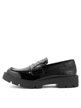 Kickers Kori Leather Loafers - Black, Size 4, Women