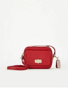 Tommy Hilfiger Canvas Mix Camera Croc Bag - Red