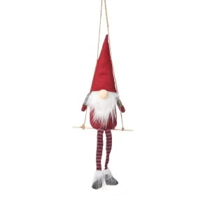 Sass & Belle Santa on a Swing Felt Decoration