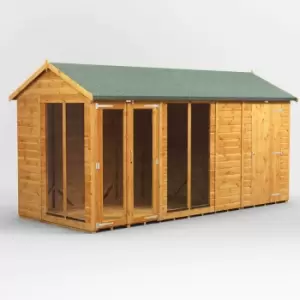 14X6 Power Apex Summerhouse Combi Including 4ft Side Store