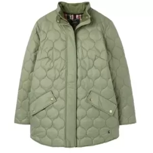 Joules Womens Rosedale Mid Length Onion Quilted Jacket Camouflage 16