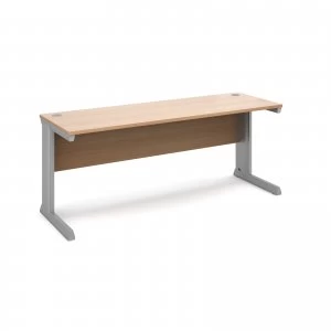 Vivo Straight Desk 1800mm x 600mm - Silver Frame Beech Top