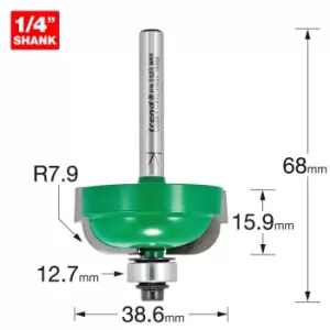 Trend CRAFTPRO Radius Bearing Guided Router Cutter 38.6mm 15.9mm 1/4"