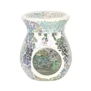 Small Light Blue Iridescent Crackle Oil Burner