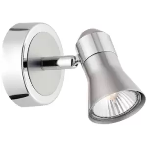 Florida 2 Light Single Spotlight Satin Nickel Chrome Aluminium GU10 2x50W - Merano