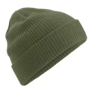 Beechfield Organic Cotton Beanie (One Size) (Olive Green)