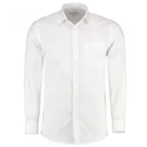 Kustom Kit Mens Long Sleeve Tailored Poplin Shirt (14.5) (White)